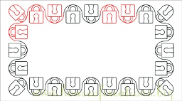 Padlocks border and corner set